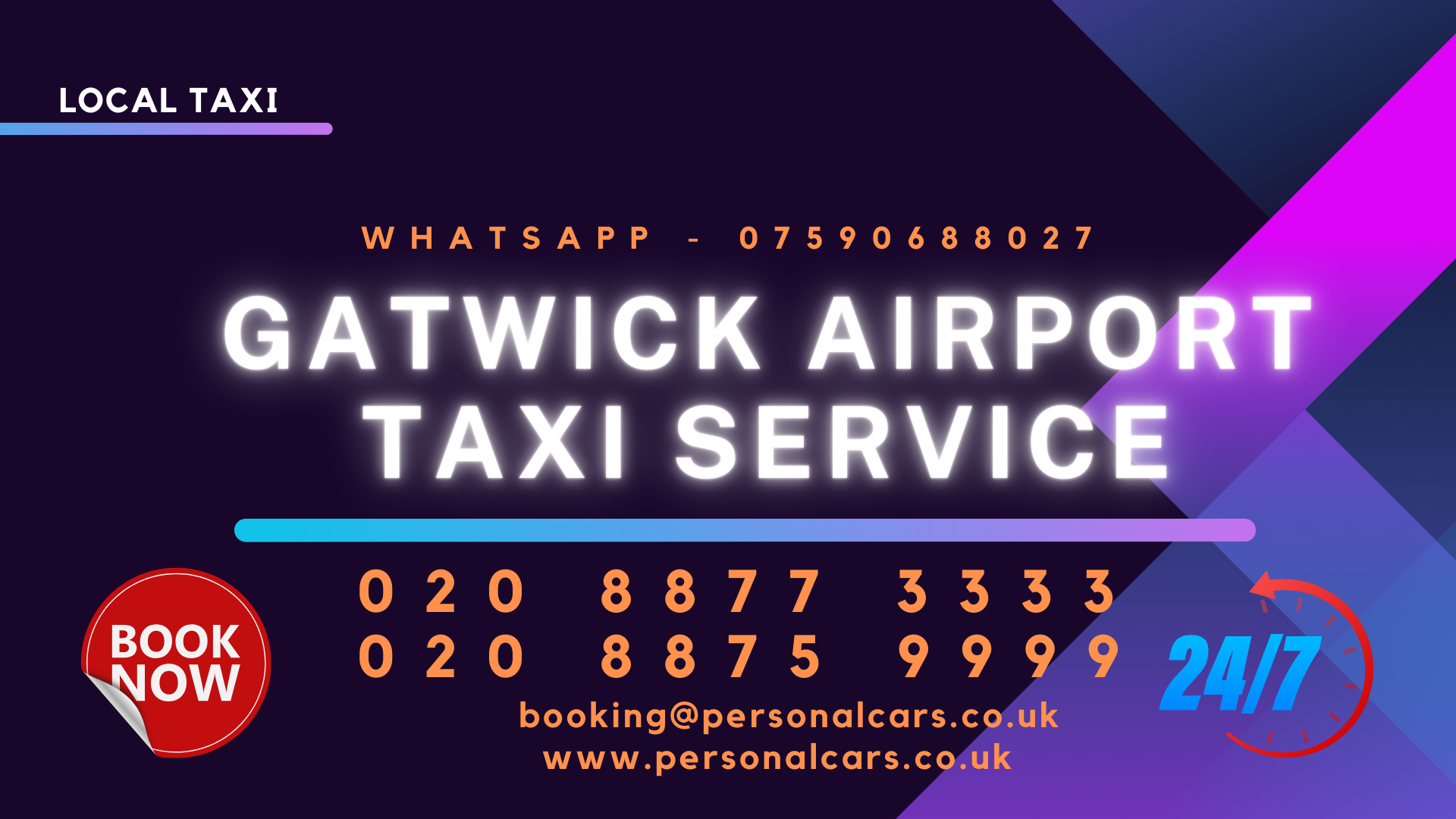 Call to book taxi to and from Gatwick airport in Wandsworth area Taxi to and from Gatwick airport based in wandsworth